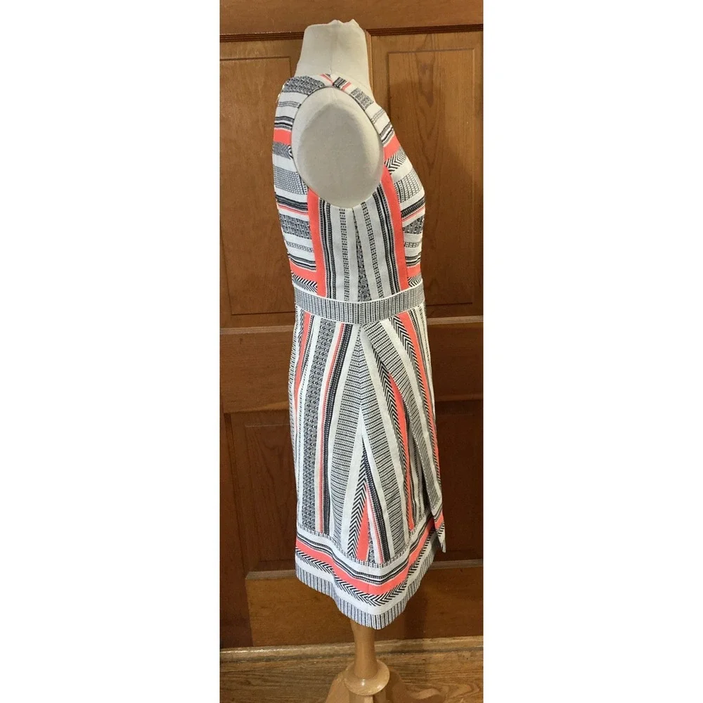 KATE Spade Flights of Fancy Ribbon Jacquard Dress Womens Sz 4 Black White Tweed